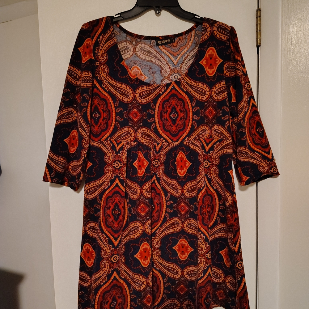 Reborn Vibrant Red and Black Tunic